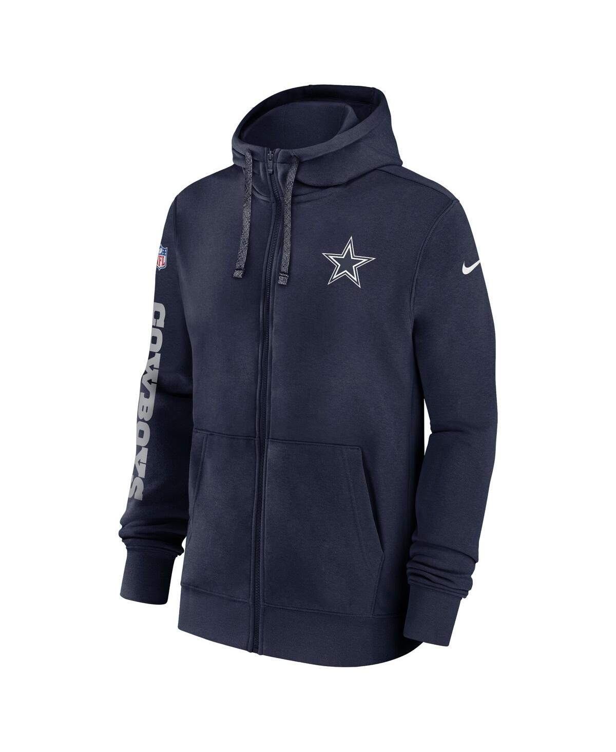 Nike Men'sDallas Cowboys 2024 Sideline Club Full-Zip Hoodie - Navy