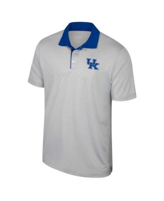 Men's Gray Kentucky Wildcats Big Tall Tuck Striped Polo