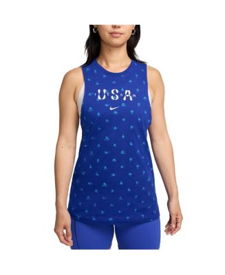 売れ筋商品|||ナイキ カットソー トップス レディース Women's Blue Team USA Icon Allover Print Muscle Tank Top Blue Nike Women's Blue Team USA Icon Allover Print Muscle Tank