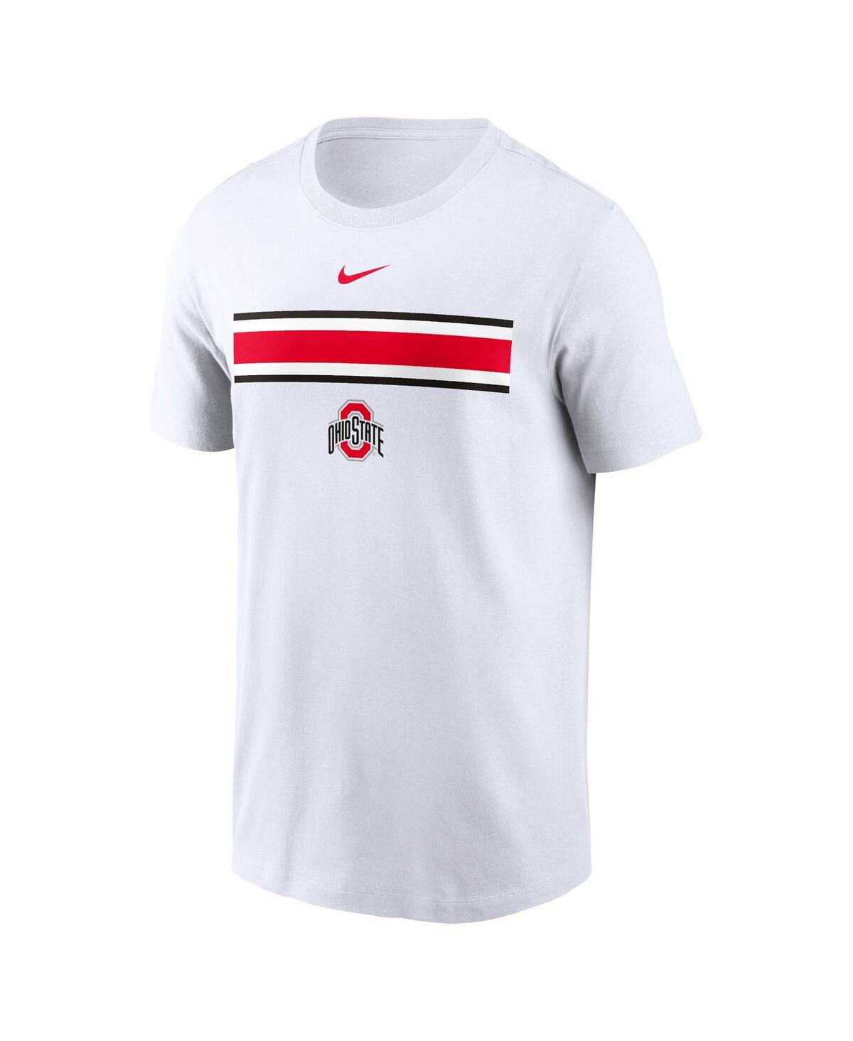 Nike Men's White Ohio State Buckeyes Campus Pattern T-shirt In White