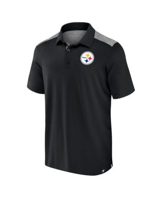 Men's Black Pittsburgh Steelers Long Shot Polo Shirt