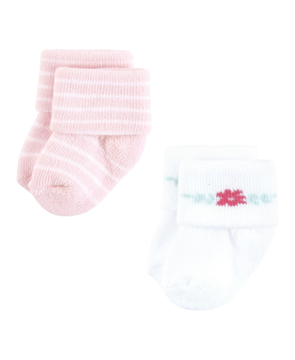 Hudson Baby Baby Girls Cotton Rich Newborn and Terry Socks,- Tiny flowers