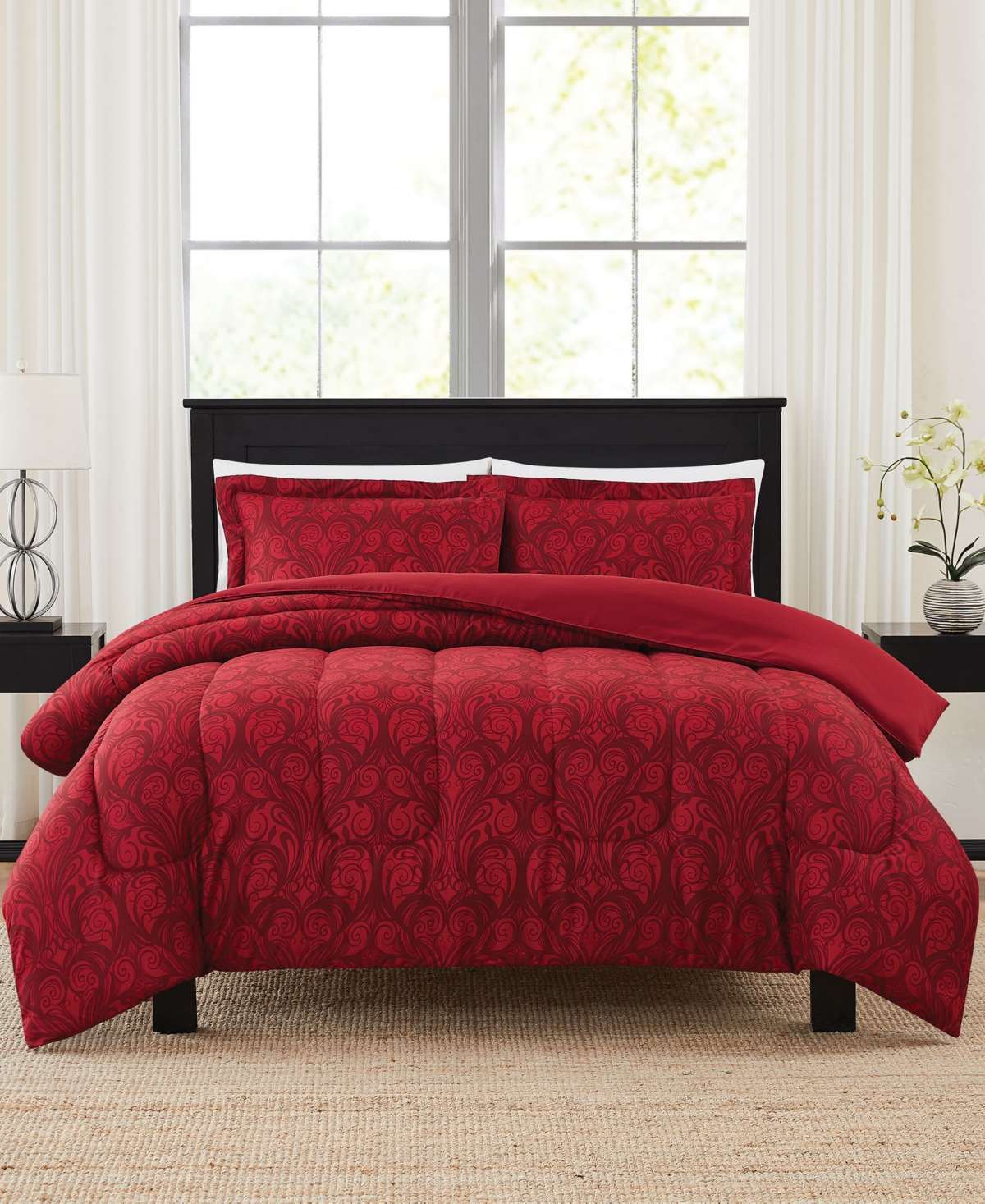 Pem America Nuveau Scroll 3-pc. Comforter Sets, Exclusively At Macy's In Red Multi