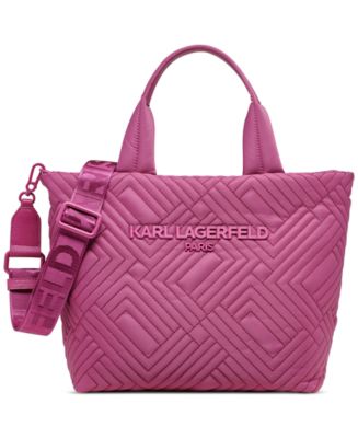 Karl hotsell Lagerfeld Paris pale pink leather chain tote bag