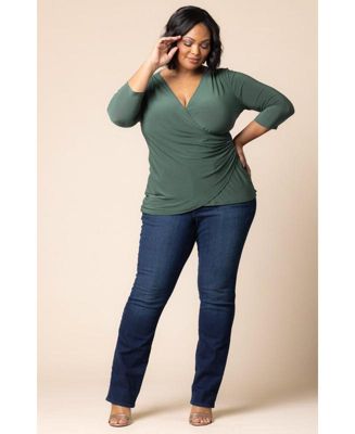 Plus Size Femme Fatale Faux Wrap Top