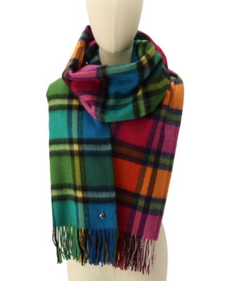 kate spade new york Plaid Mix Multi Yarn Dye Wool Scarf - Macy's