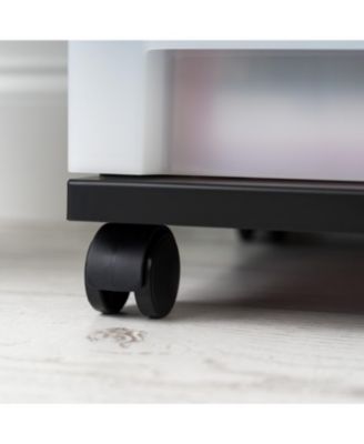 9-Drawer Storage Cart with Organizer Top, Black