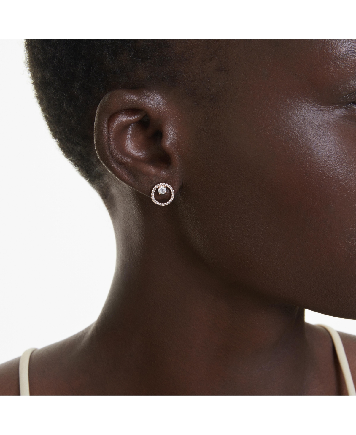 Swarovski Constella Stud Earrings In Rose Gold