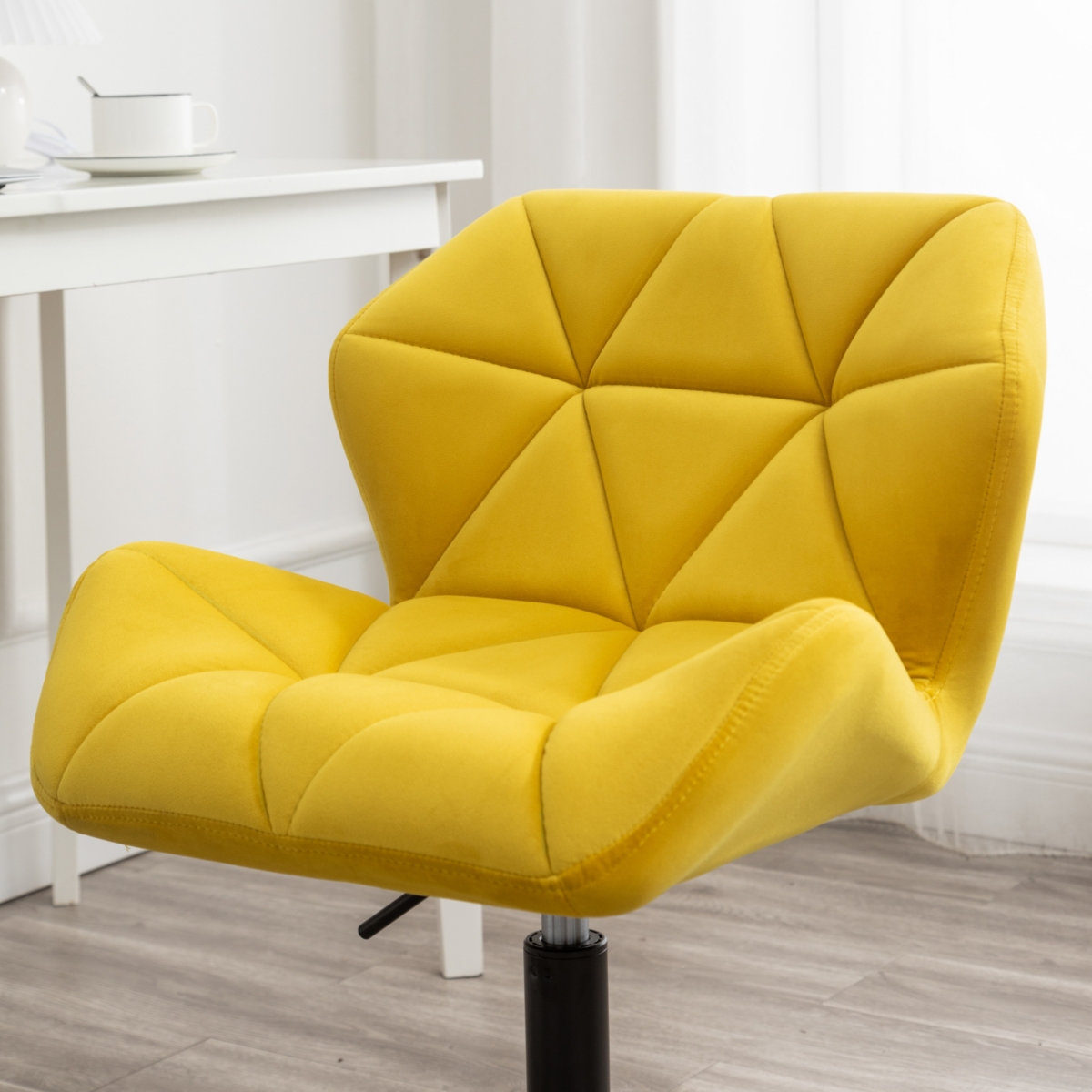 Simplie Fun Diamond Tufted Adjustable Swivel Office Chair, Yellow