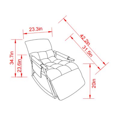 Adjustable Space-Saving Rocking Chair with Iron Frame