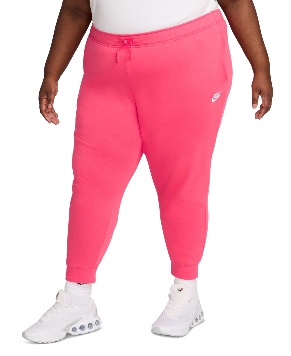 Nike Women's  Sportswear Club Fleece Mid-rise Jogger Pants (plus Size) In Hfchsi,whi