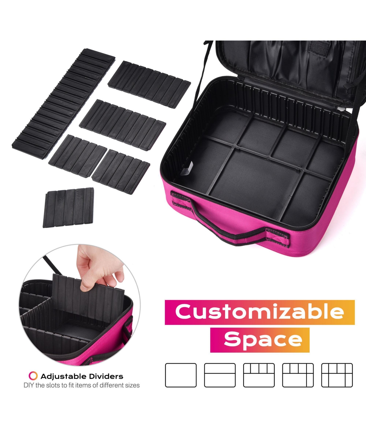 Byootique 10" Makeup Bag Cosmetic Case Storage Organizer Travel Brush Holder