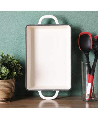 Crock-Pot Enamel Cast Iron Lasagna Pan - Matte Linen White