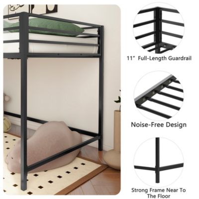 Adam junior twin loft bunk black