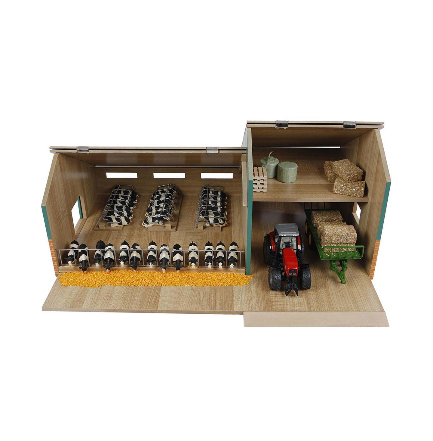 Детская игрушка Kids Globe 1/32 Scale Two-Bay Shed With Cow Barn 2-Piece Playset, Ages 3+ — фото 2