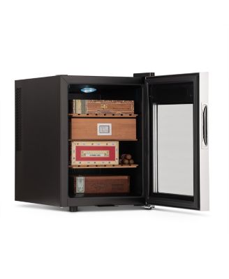 Cigar Humidor – 250 Count, Opti-Temp Heating/Cooling, Cedar Shelves, Digital Thermostat, Lock & Key, Stainless Steel