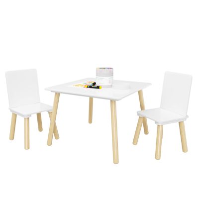 Streamdale Sturdy Kids Table and Chairs Set in White