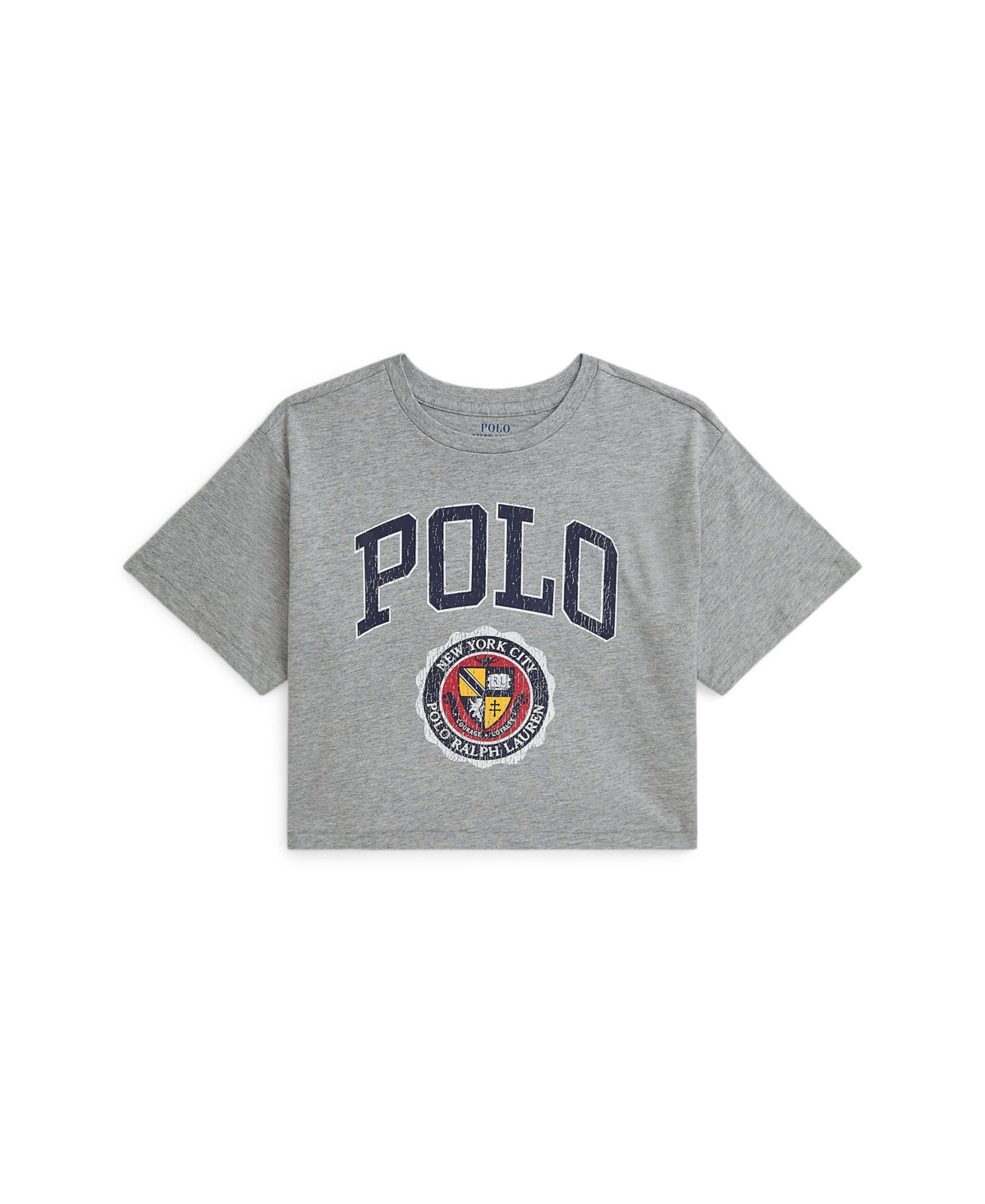 Polo Ralph Lauren Big Girls Logo Crest Cotton Jersey Boxy Tee