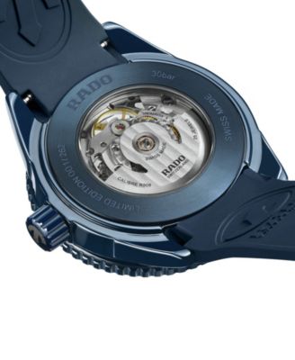 Men's Swiss Automatic Captain Cook Navy Blue High-Tech Ceramic Bracelet Watch 43mm