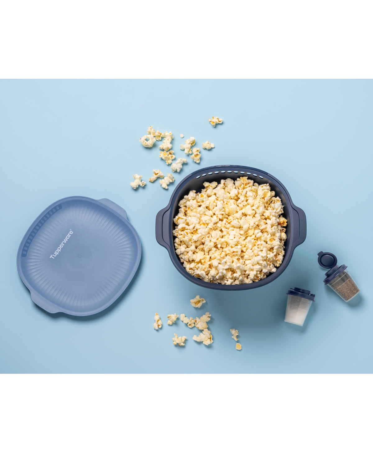 Tupperware Wow Pop Microwave Popcorn Maker In Blue