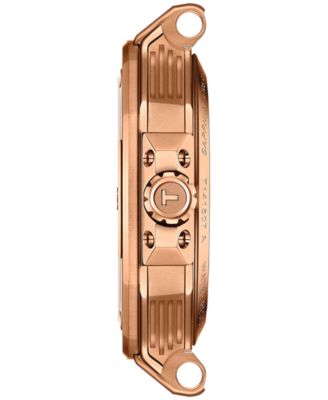 Men's Swiss Automatic T-Race Powermatic 80 Black Silicone Strap Watch 41mm