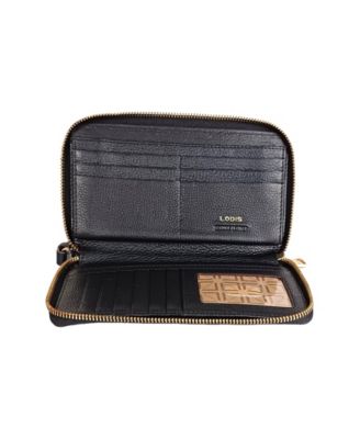 Leather Details Zip Wristlet Bag