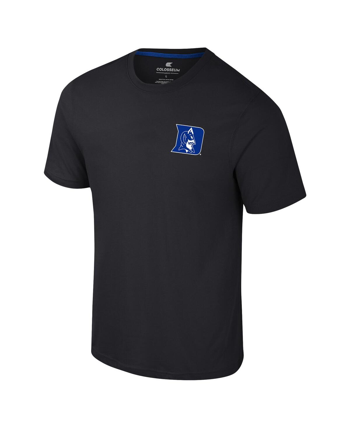 Colosseum Men's Duke Blue Devils Logo Lockup 2-hit Active Blend T-shirt In Royal