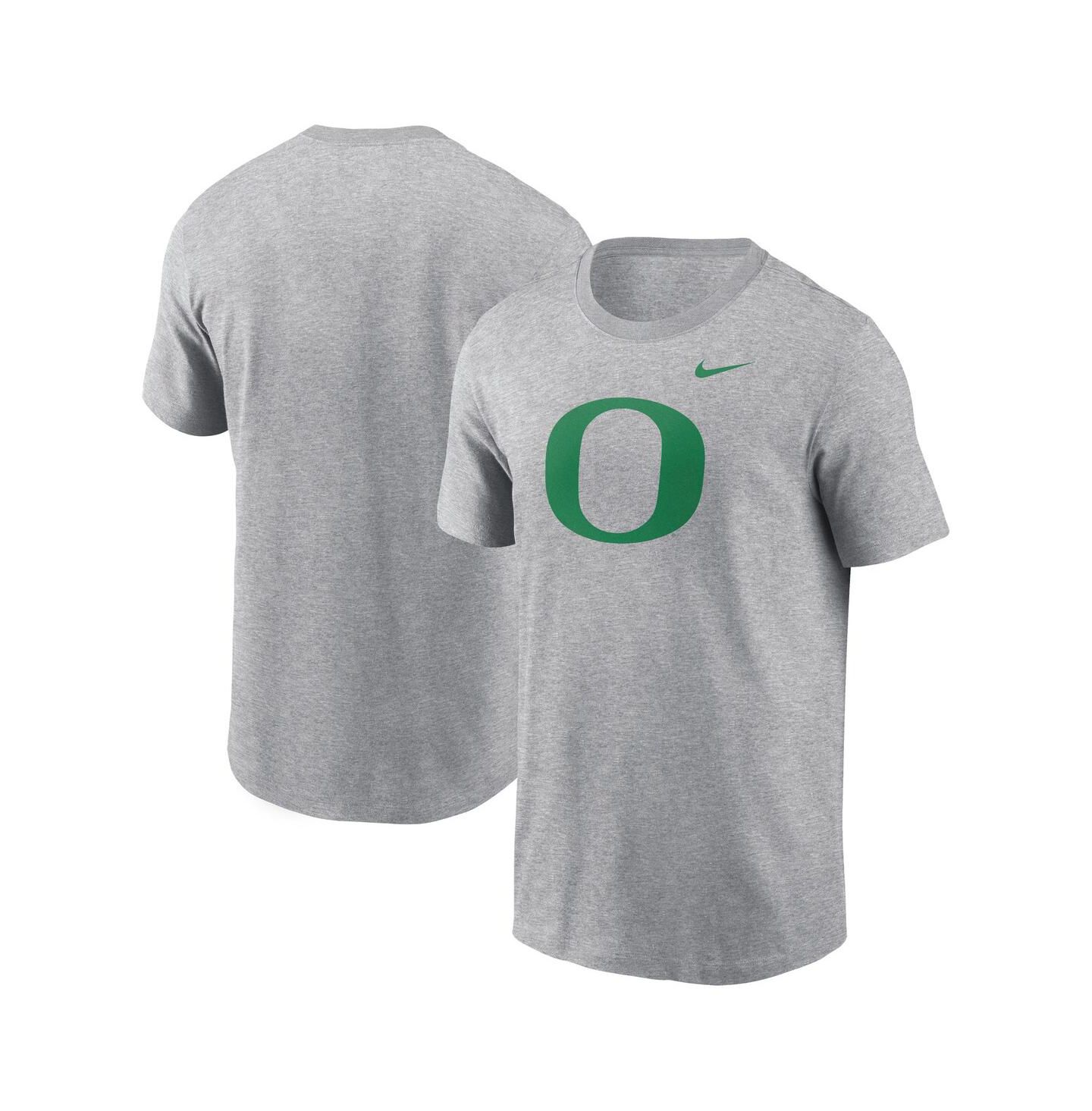 Мужская футболка Nike Heather Gray Oregon Ducks Primetime Evergreen Logo — фото 1