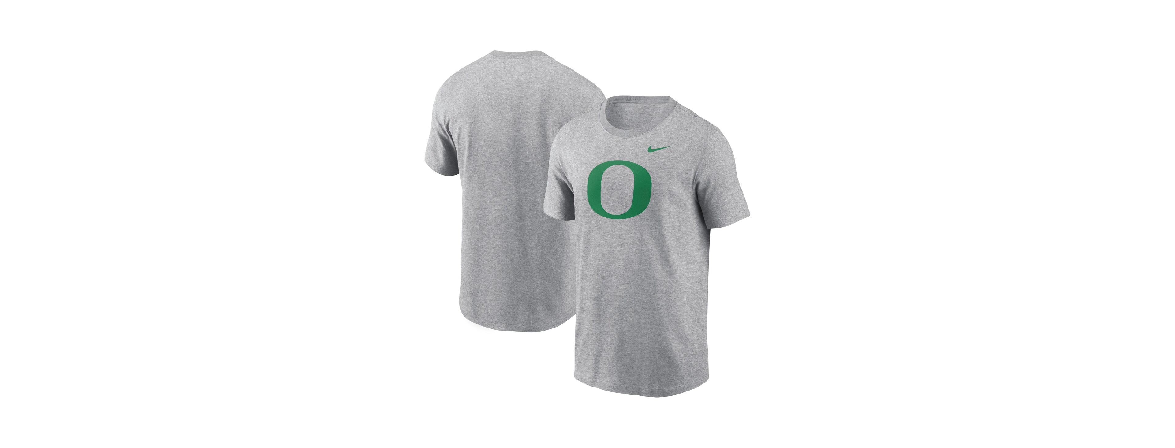 Nike Men's Heather Gray Oregon Ducks Primetime Evergreen Logo T-Shirt