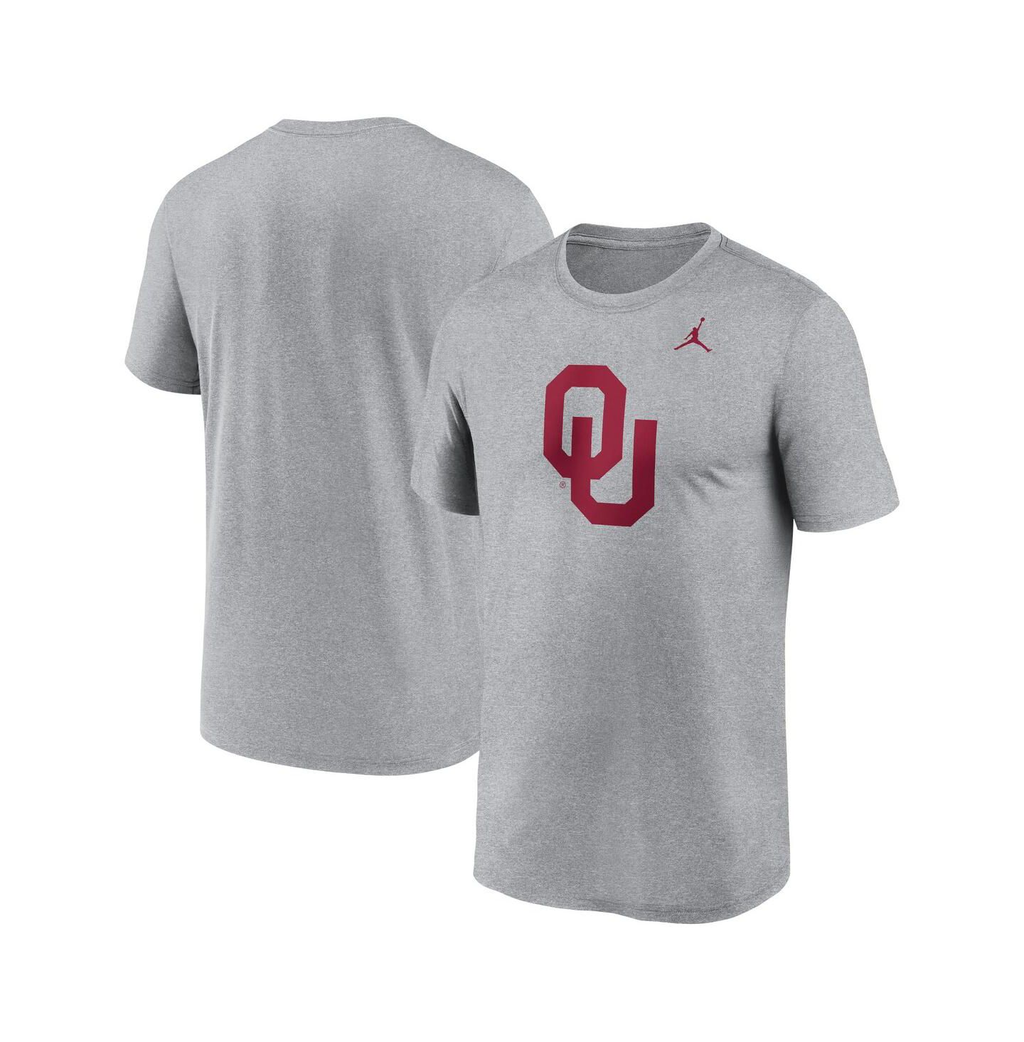Мужская футболка Jordan Heather Gray Oklahoma Sooners Primetime Legend Logo — фото 1