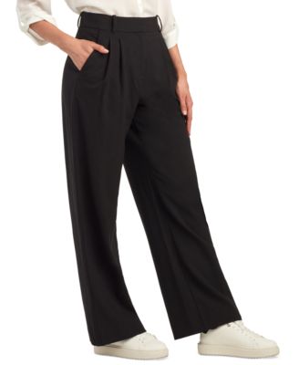 Juniors' Pleated-Front Wide-Leg Pants