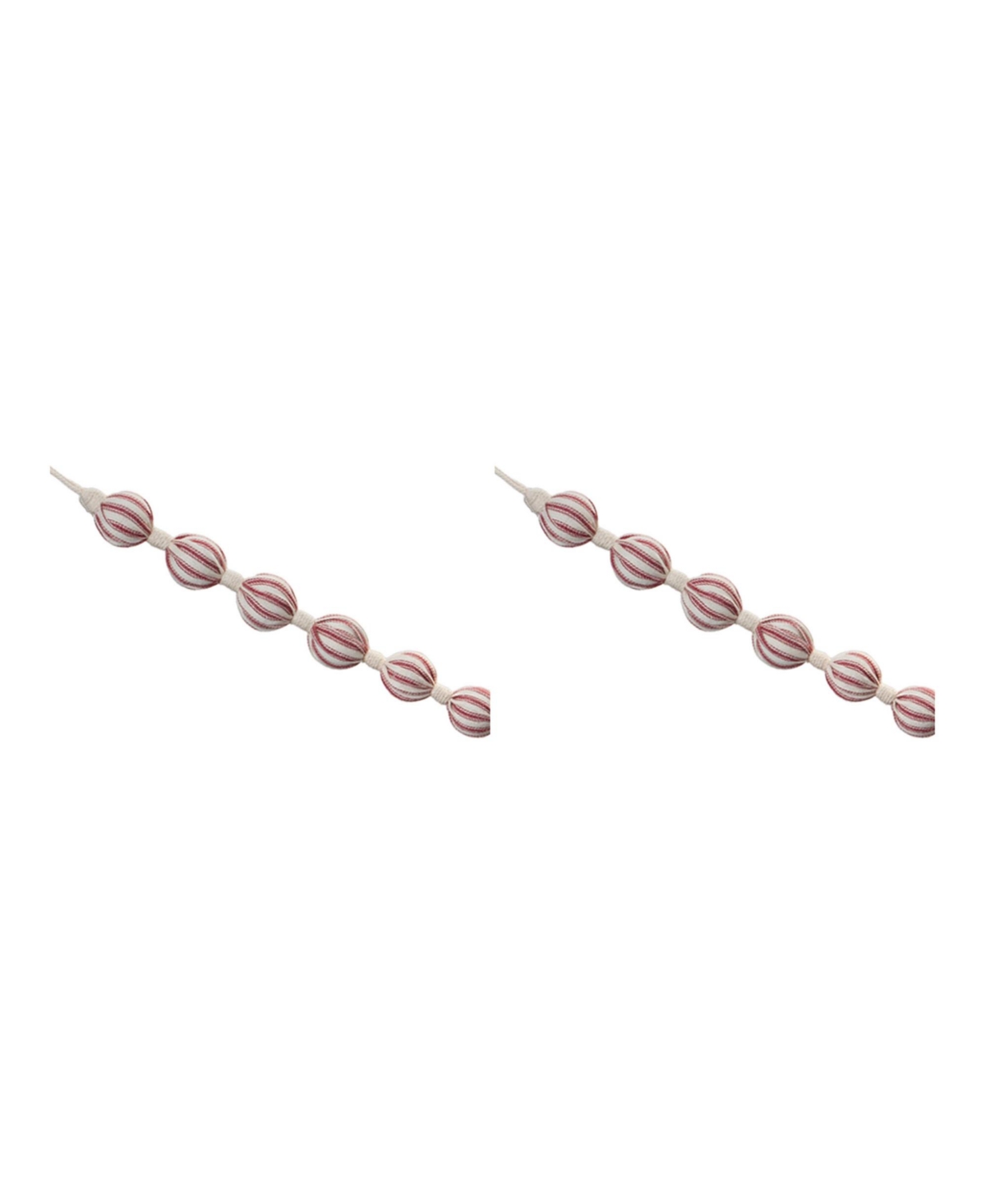 Fabric Ball String Garland for Cheerful Home Decor (Set of 2) - Red