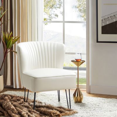Donia Contemporary and Classic Wooden Upholstered Accent Chair
