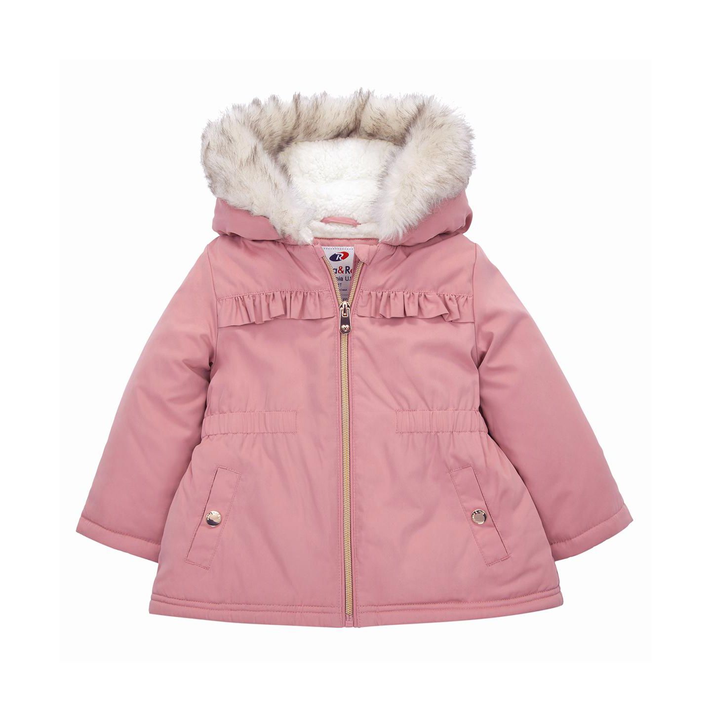Куртка Rokka&Rolla Puffer Jacket with Sherpa Fleece Lining 2T-4T для девочек-малышей, цвет: Розовый — фото 10