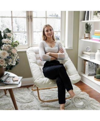 Aisling Oversized Folding Saucer Chair For Dorm, Bedroom