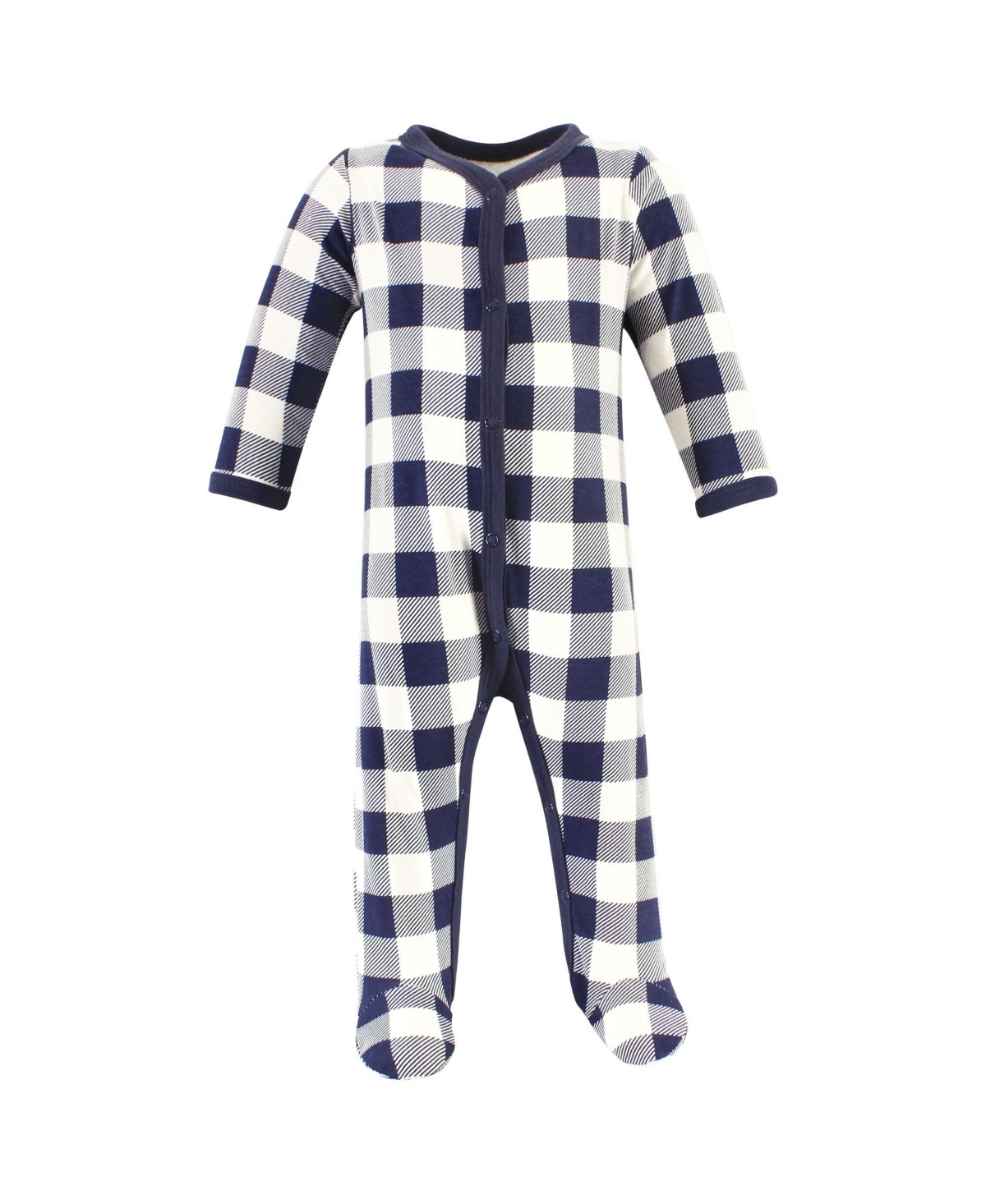 Hudson Baby Baby Boys Cotton Sleep and Play, Bodysuit and Bandana Bib Set, Brown Navy Mamas