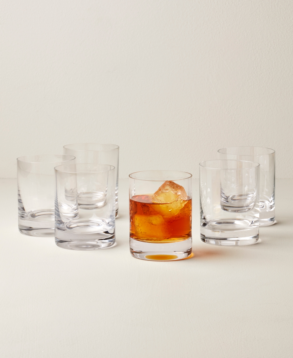 Lenox Set Of 6 Tuscany Classics Cylinder Double Old Fashioned Glasses In Clear