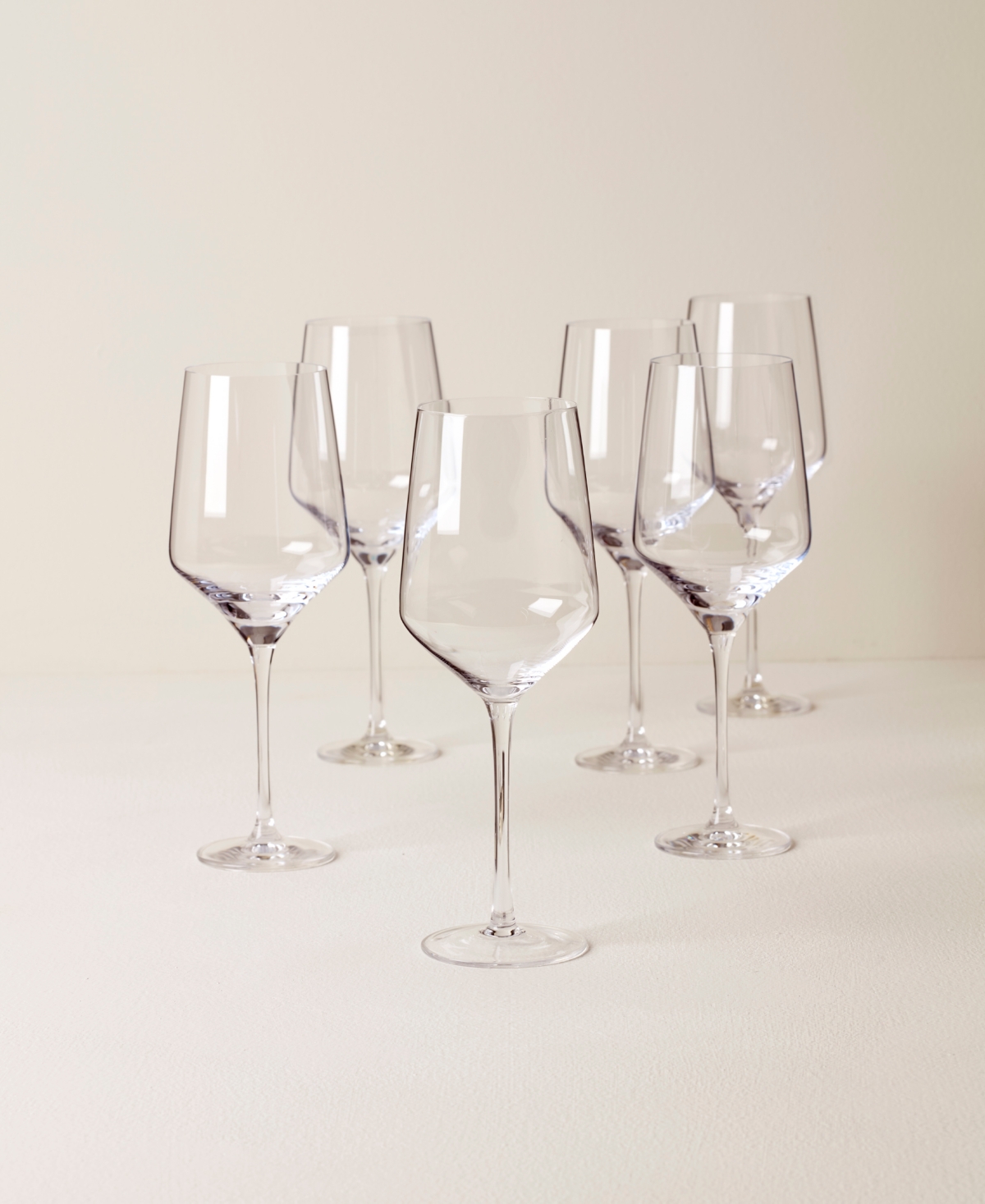 Lenox Tuscany Classics Angled Optic Wine Glasses, Set Of 6 In Clear