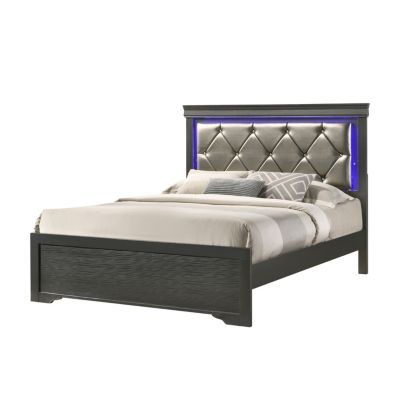 Streamdale Modern Brooklyn Twin Size LED Bed Made With Wood