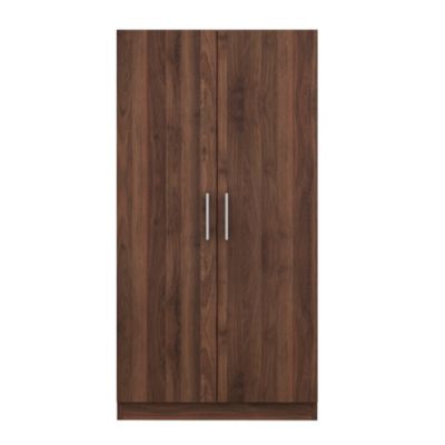 Streamdale 2-Door Wooden Wardrobe Armoire with 3 Storage Shelves, Brown