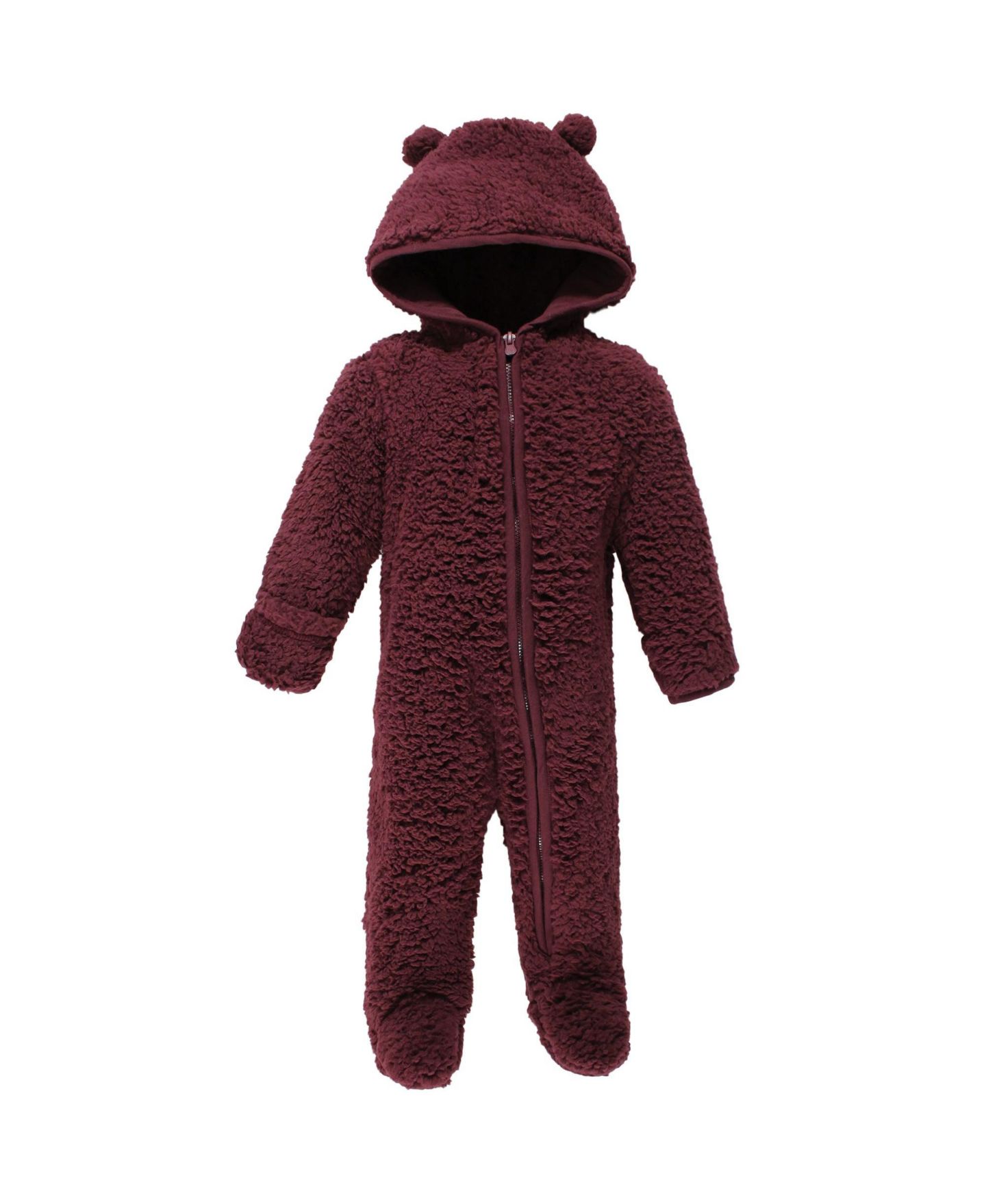 Детский комбинезон для сна и игр Hudson Baby из шерпы, цвет: Бордовый — фото 1