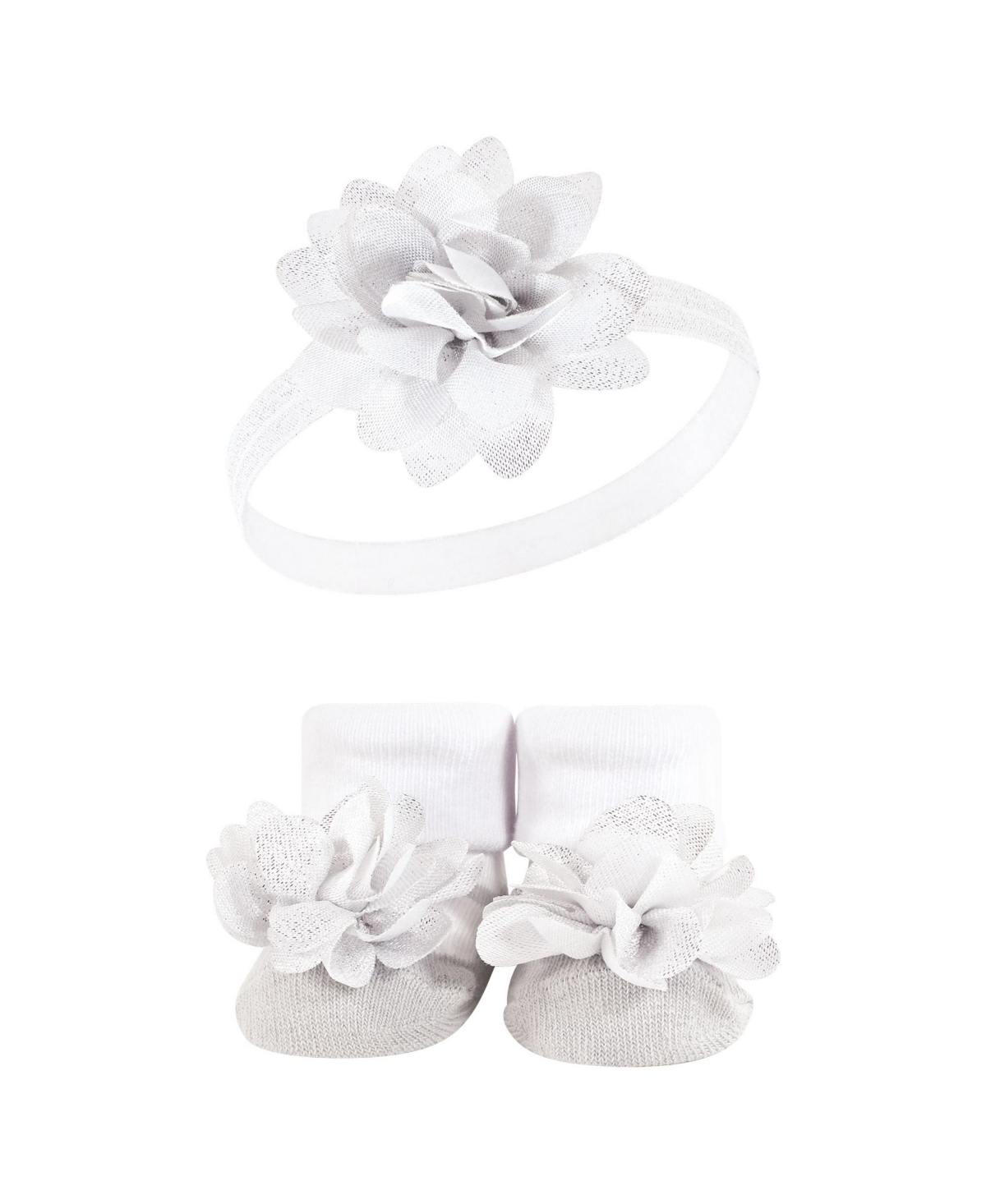 Hudson Baby Baby Girls Headband and Socks Giftset, One - Pink burgundy