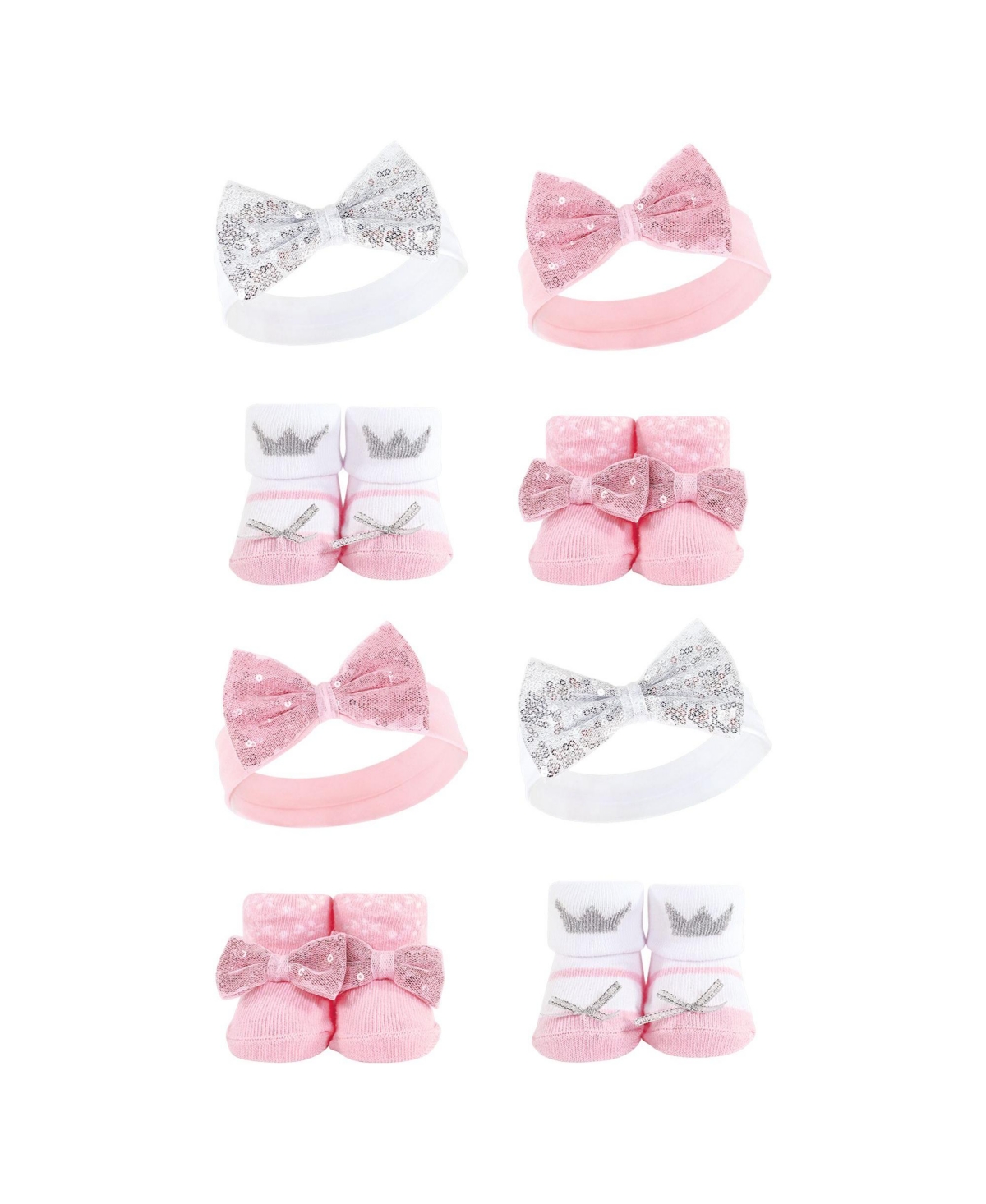 Hudson Baby 8Pc Headband and Socks Set