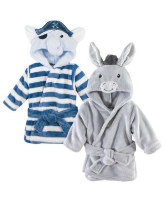 2Pc Plush Animal Face Bathrobe, Triceratops Handsome Bear