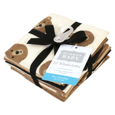 All-Purpose Flannel Washcloth Set 12-Count ‚Äì Cotton-Polyester Blend