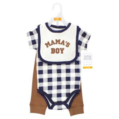 Cotton 3-Piece Outfit Bodysuit, Pants & Matching Bib