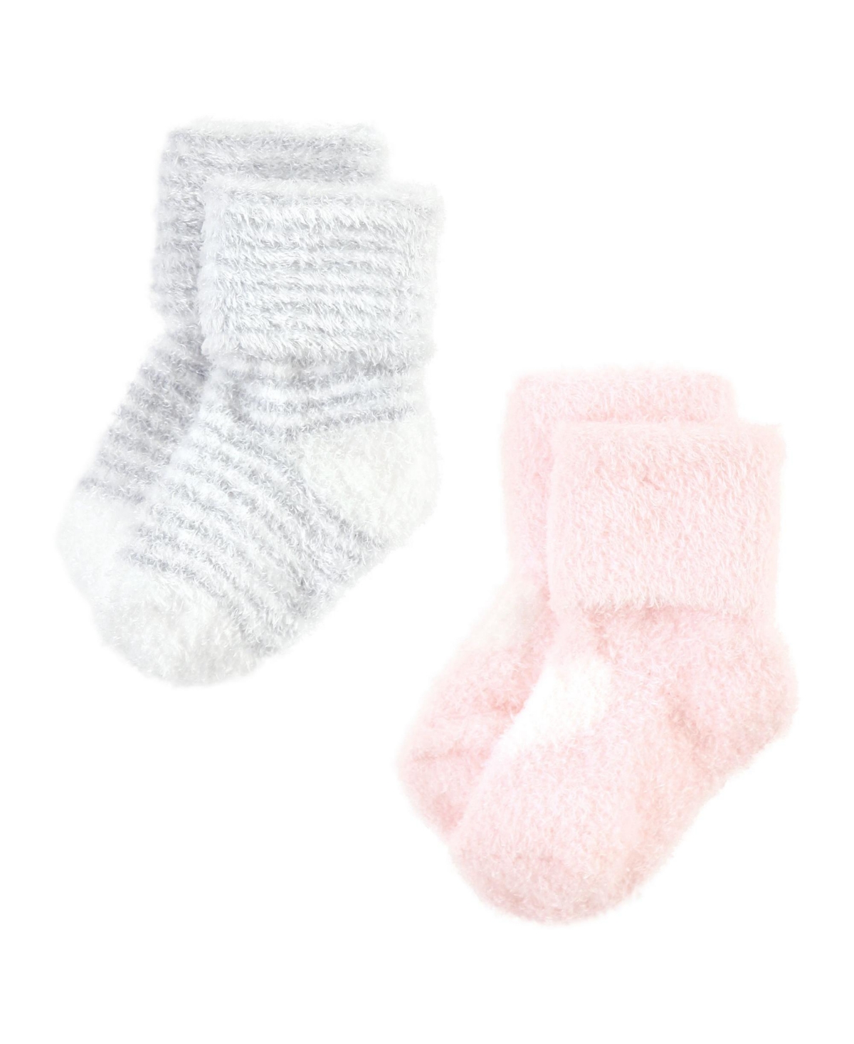 Hudson Baby Baby Girls Cozy Chenille Newborn and Terry Socks,- Pink heart