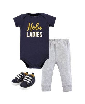 Cotton Bodysuit, Pant and Shoe 3pc Set, Tree Rex