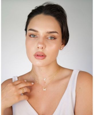 Fluttering Elegance: Gold Butterfly Two Layer Necklace