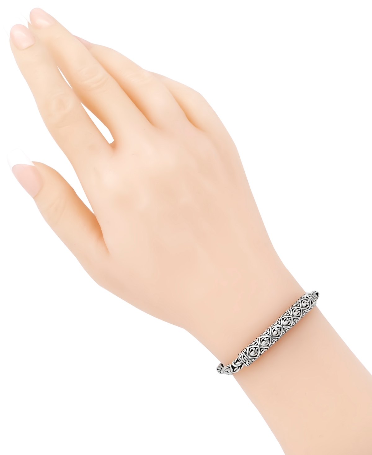 Devata Bali Dragon Skin with Borobudur Oval 5mm Chain Bracelet in Sterling- Silver